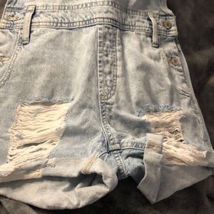 Overall blue jeans